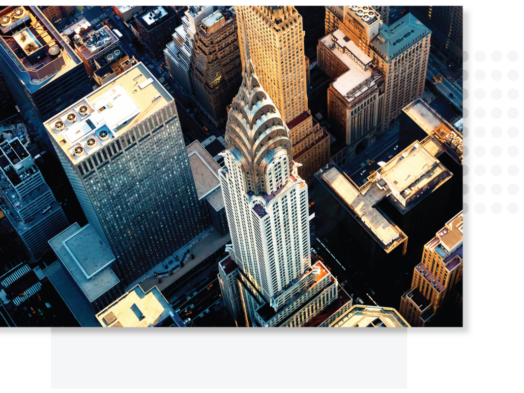 Aerial view of Manhattan New York from Midtown